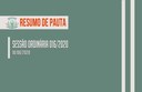 Sessão ordinária 016/2020 - Resumo de Pauta Sessão ordinária 016/2020 - Resumo de Pauta