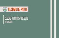 Sessão ordinária 016/2020 - Resumo de Pauta