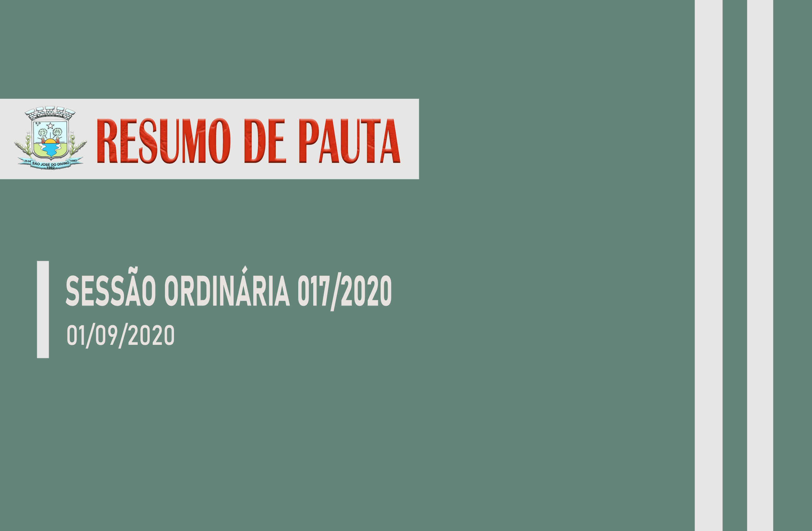 Sessão ordinária 017/2020 - Resumo de Pauta