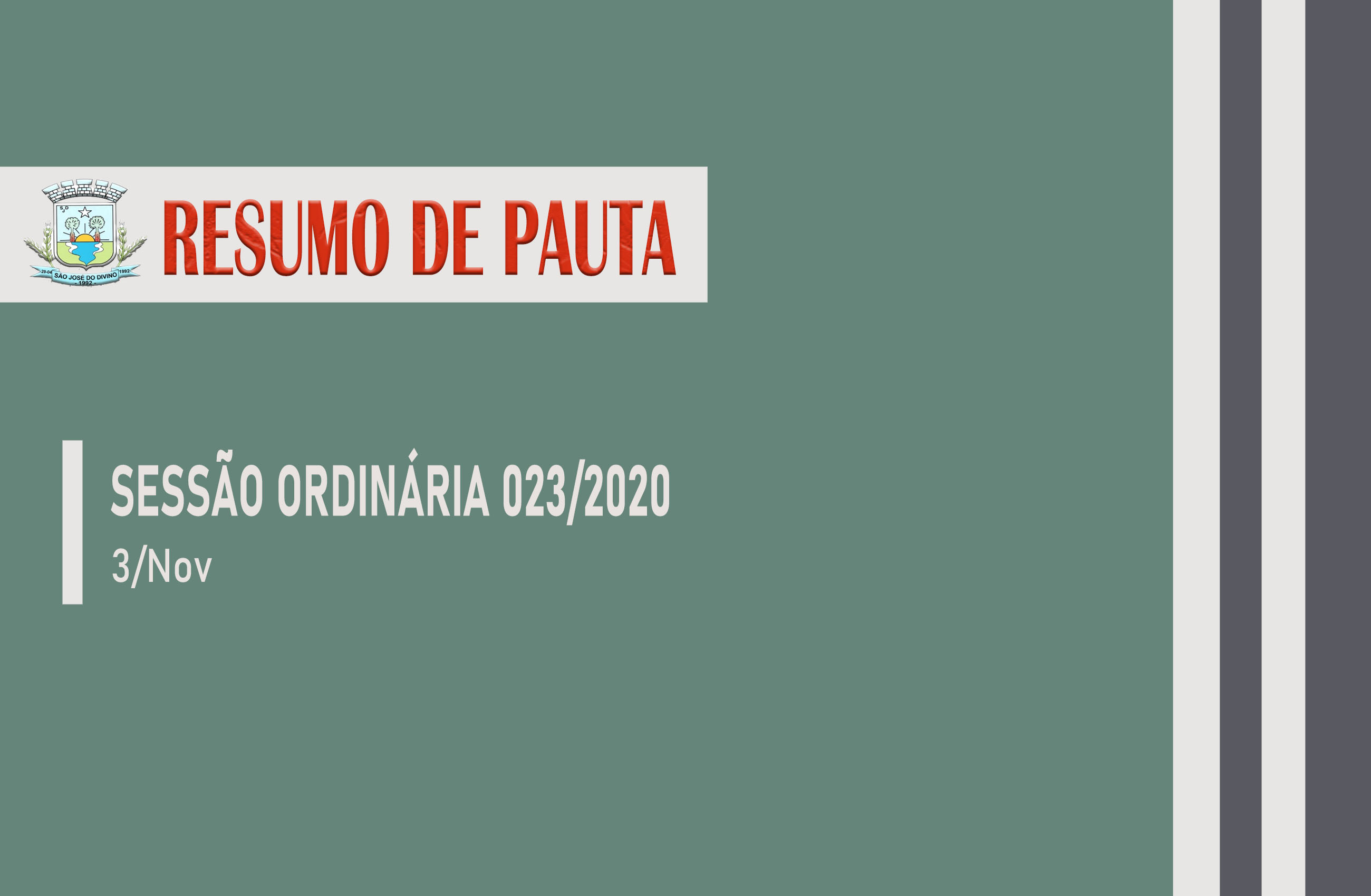 Sessão ordinária 023/2020 - Resumo de Pauta