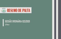 Sessão ordinária 023/2020 - Resumo de Pauta