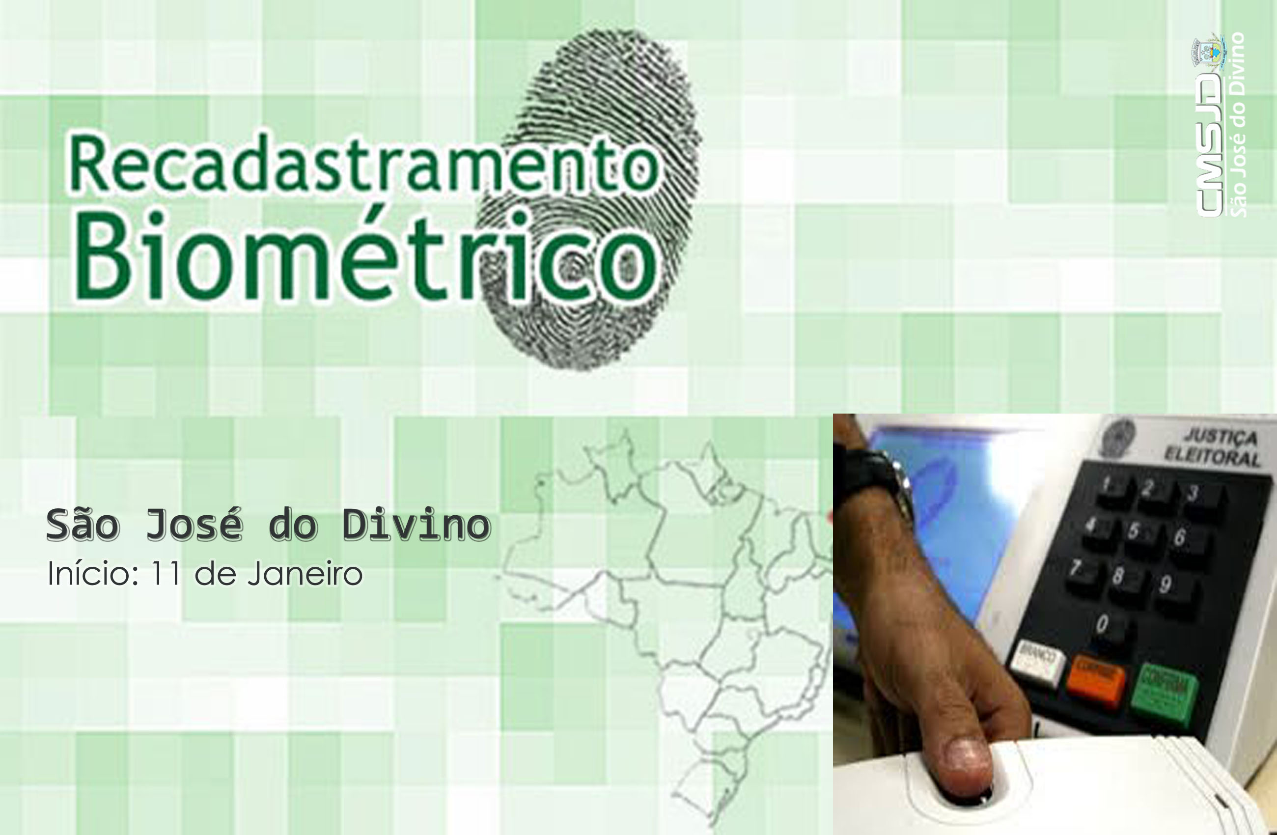 TRE disponibiliza recadastramento biométrico na sede do Município de São José do Divino
