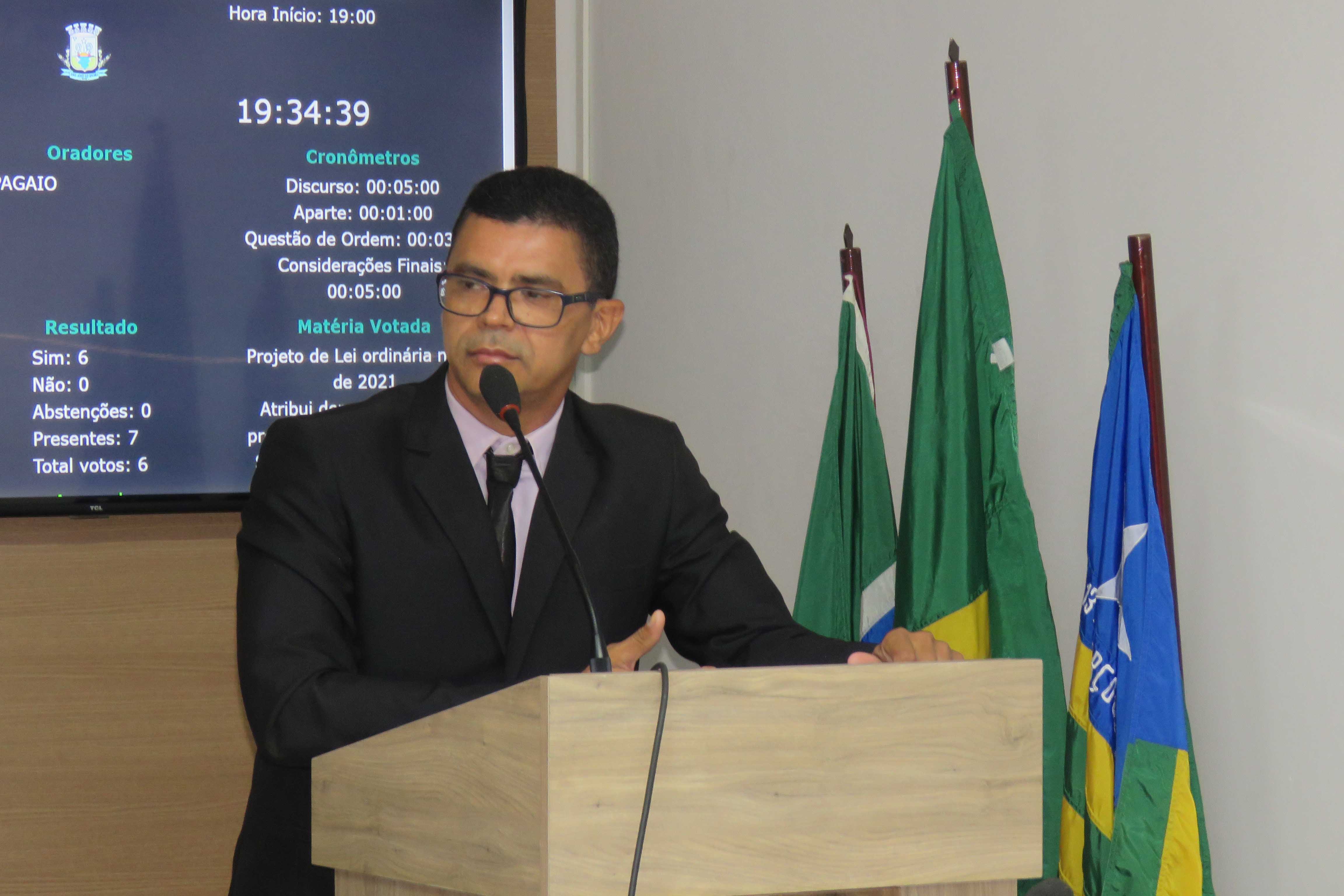 Ver. Pagaio apresenta fala sobre obra da PI 311, asfaltos no Município e outras pautas