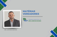 Vereador Antônio Batista solicita instalação de bebedouro em campo society de São José do Divino